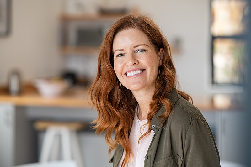 A smiling woman